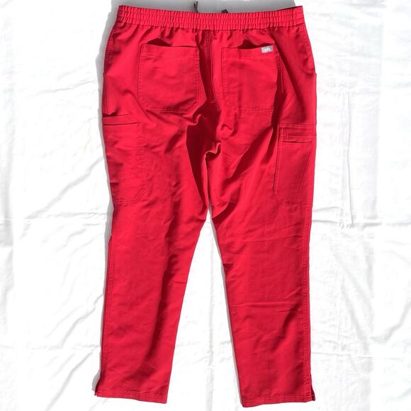 Figs Yola Skinny Scrub Pants Womens Large Petite In Pop Red - Picture 3 of 6